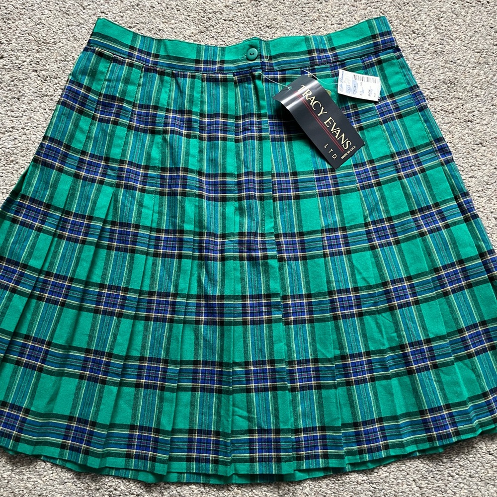 Vintage NWT Tracy Evan’s Pleated Plaid Skirt (13)
